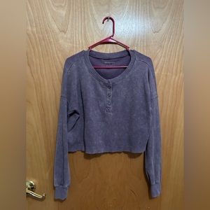 Aeropostale Cropped Waffle Long Sleeve